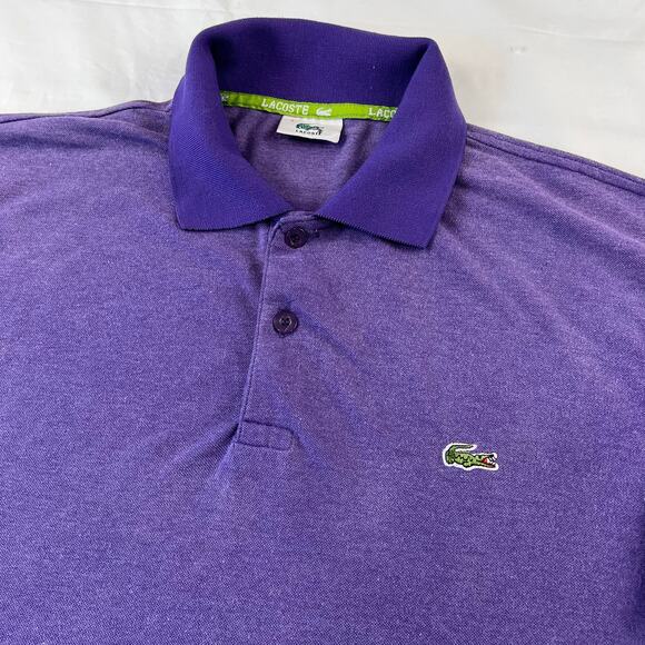 Lacoste Purple Polo Shirt men’s Size 7 2XL Crocodile Alligator Short Sleeve - Picture 6 of 6